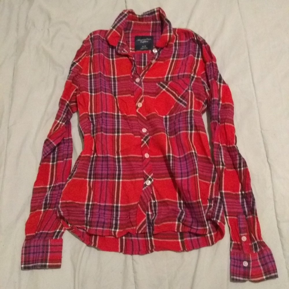 plaid button up.